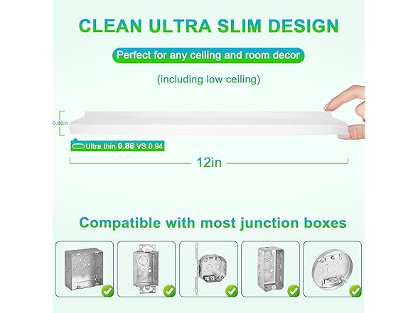 GoBright Dimmable LED Flush Mount Ceiling Lights