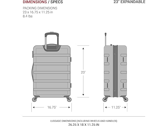 SwissGear 7366 Signature Hardside Expandable 23" Luggage