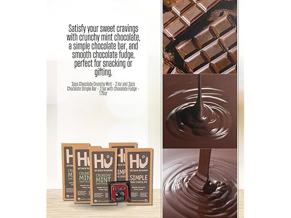 6 Item Set- Hu Chocolate Mint & Simple Bar & Claeys Fudge