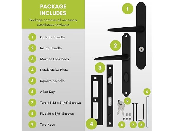 Ideal Security MSMB Straight Mortise Lock Set
