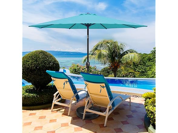 Simple Deluxe Patio Umbrella 9 FT, Turquoise