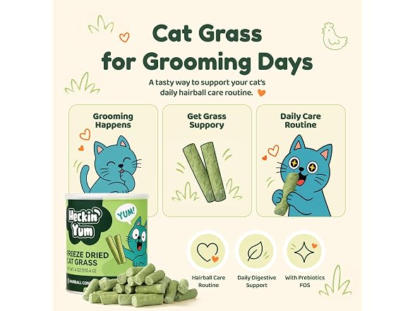 Heckin Yum Freeze Dried Cat Grass Treats