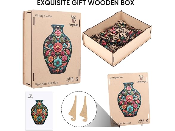 Ixfyloop Flower Wooden Puzzle 199Pcs