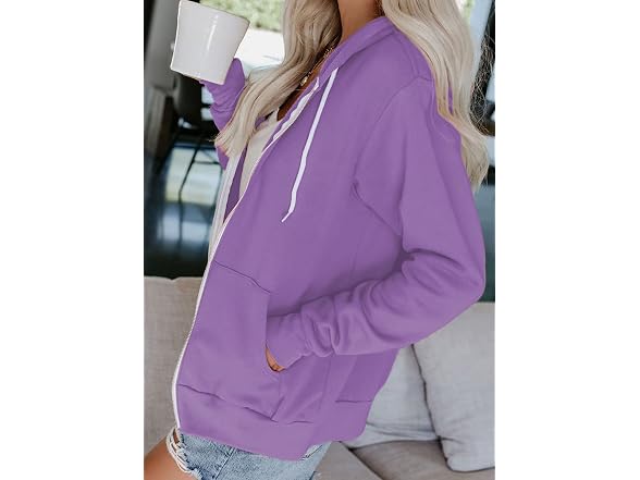 Dokotoo Women (XL) Fall Solid Full Coat A Purple
