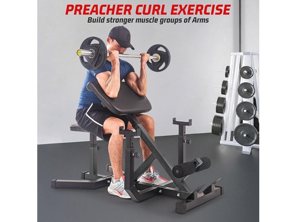 2-in-1 Roman Chair & Preacher wave Bench Black