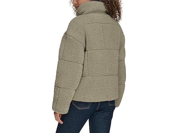 Levis Womens Patchwork Quilted Teddy Coat (S)