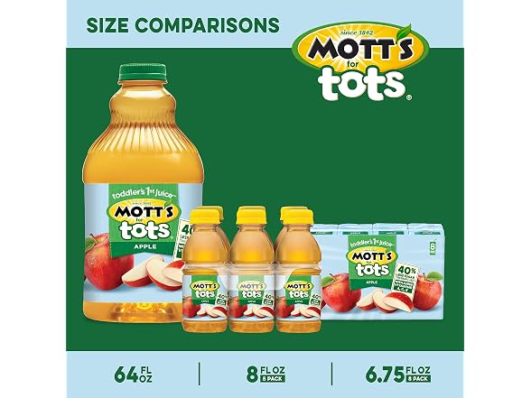 Motts For Tots Apple Juice 64 Fl Oz Bottle