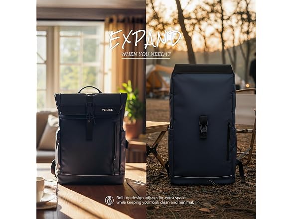 VERAGE 2 in 1 Roll Top Laptop Backpack 16 inch