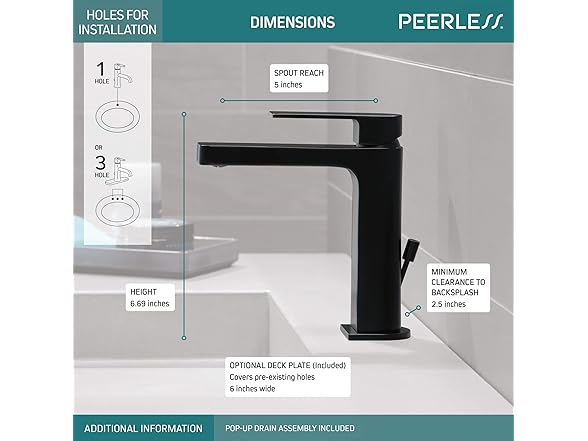 DELTA Lavatory Faucet Single Hole 1.0 GPM