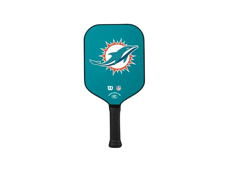Wilson NFL Collection Fierce Team Pickleball Paddle - Grip Size 2-4 1/4", Miami Dolphins
