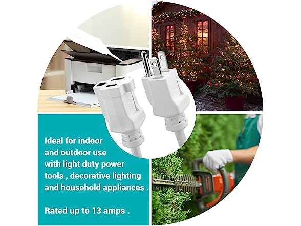 Clear Power 35ft IndoorOutdoor 16/3 Extension Cord