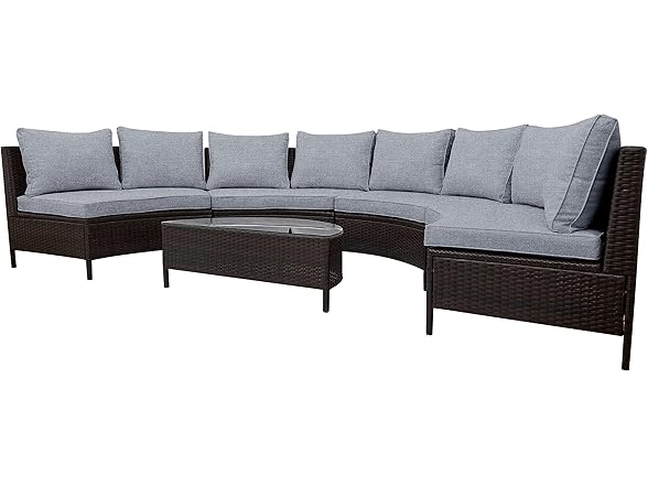 Merax 5 Pieces All-WeatherRattan Wicker Sofa Set