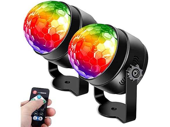 GAOMON Party Disco Lights, 2 Pack RGB Disco Ball Remote C