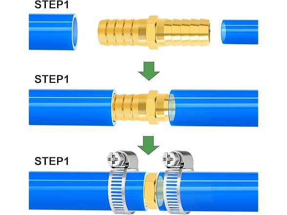 TAISHER 2 Pieces Brass Hose Barb Reducer