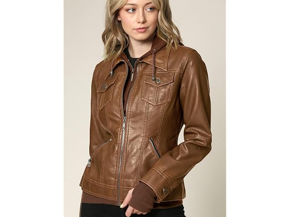 Made By Johnny Women (M) MBJ Wjc664 Faux Hoodie