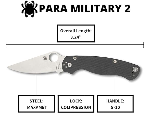 Spyderco Military 2 Maxamet Knife 3.42"