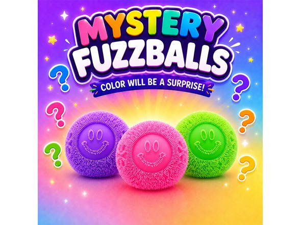 Titan Squishy Sensory Relief, Fuzz Ball, 3PK
