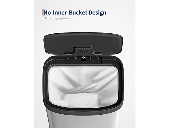 21.1 Gal/80L Stainless Steel Trash Can with Soft-Close Plastic Lid