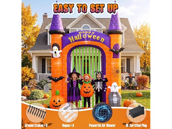 10.8FT Halloween Inflatable Arch Tombstone