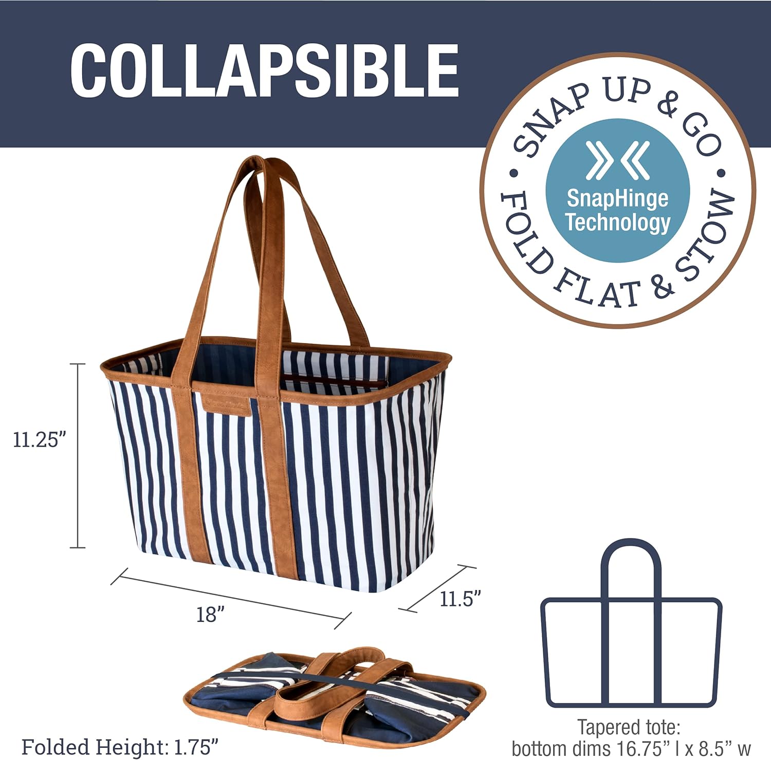 CleverMade Collapsible LUXE Tote, - 30L (8 Gal) - Gallery 10