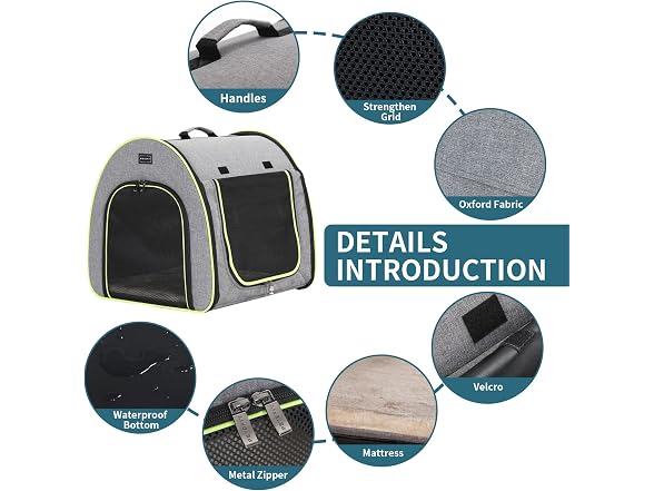 PETSFIT Collapsible Dog Crate, Travel Dog Crate