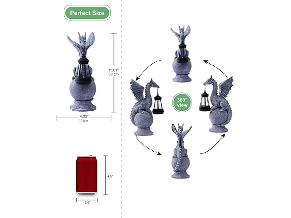 Dragon on Ball Garden Statue Decor