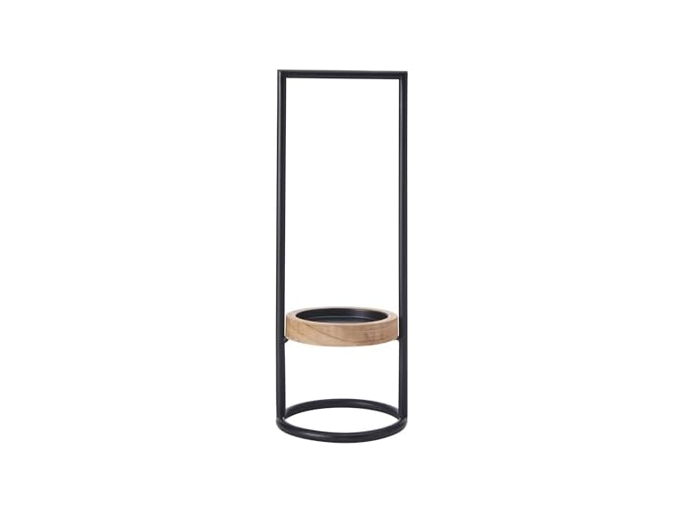 Elements Metal and Wood Candle Holder