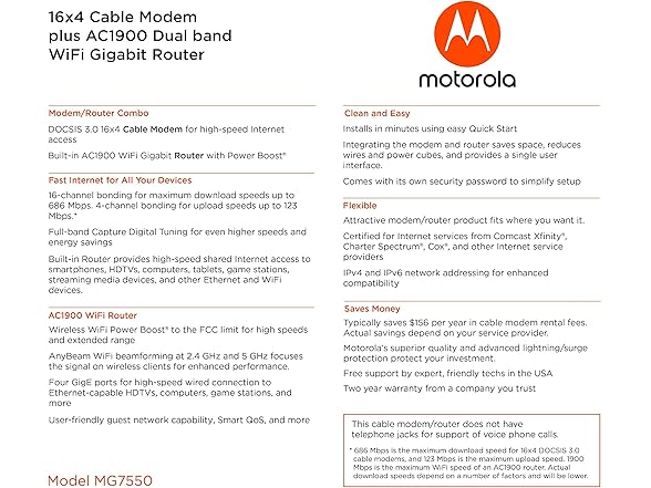 Motorola MOTOROLA MG7550 MOTOROLA MG7550 black