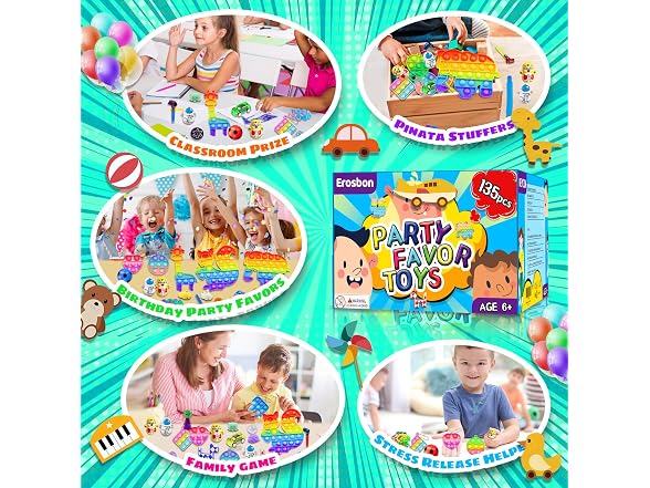 Erosbon 135pcs Party Favors for Kids - Gallery 7