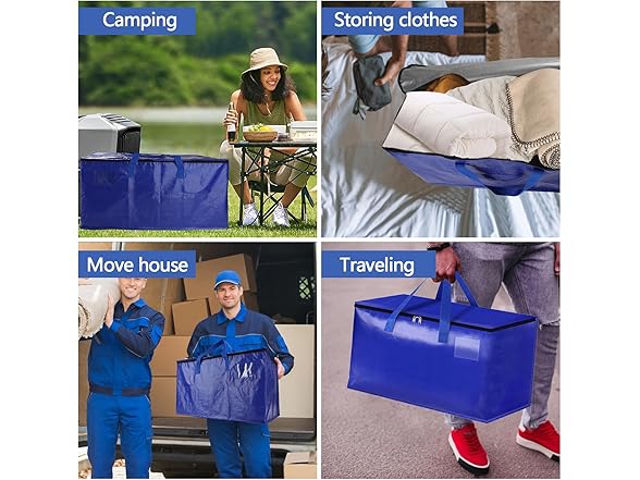 4 Pack Waterproof Moving Bag95L,Blue