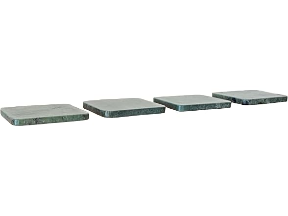 Howard Elliott Collection Evergreen Marble Coaster Set of 4