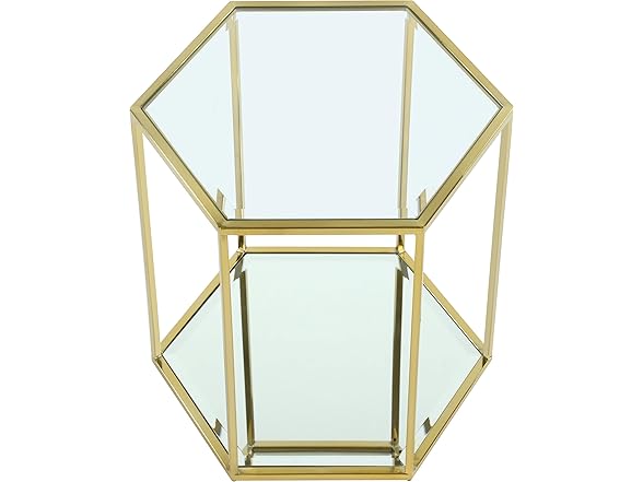 Sei Gold Glass & Steel End/Side Table