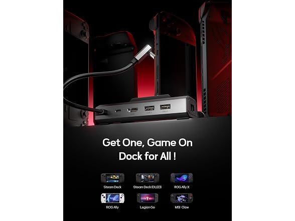 JSAUX 5-in-1 Docking Station for Steam Deck/ROG Ally X/Legion Go