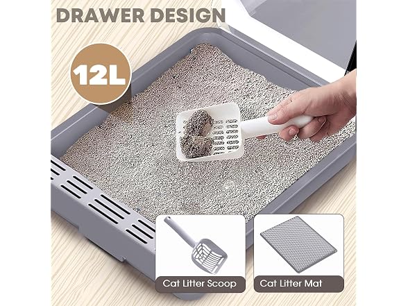 (Upgraded) Smart Cat Litter Box, Enclosed Ext