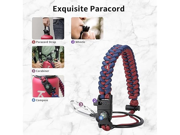 Trebo Water Bottle with Paracord Handle