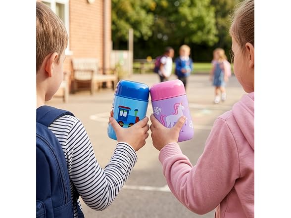 Wildkin Kids 10 oz Insulated Food Jar, Trains, Planes & Trucks