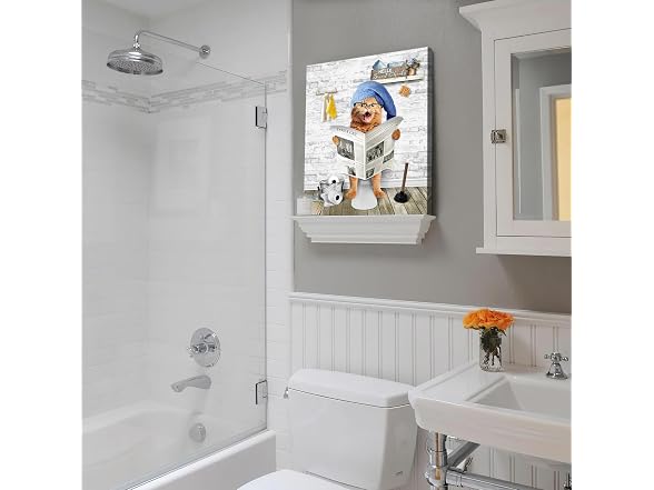 Beabalea Funny Bathroom Decor Wall Art