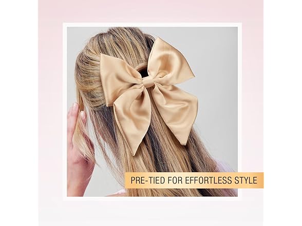 Scunci by Conair champagne elastic bow hair tie