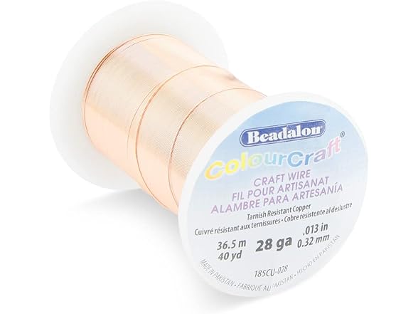 Beadalon ColourCraft Wire, 28 Gauge, Copper
