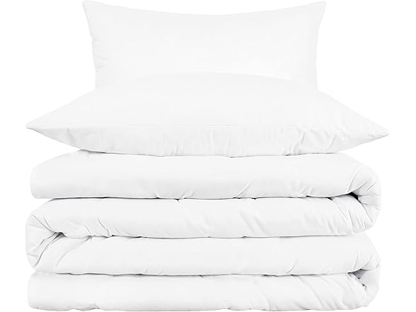 Superior Cotton Blend 3-Piece Full/Queen Duvet Cover Set Solid, White