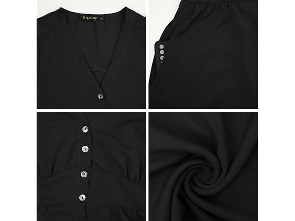 Roylamp Women (XL) Button Up Split Dress V Dress