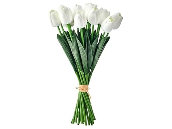 Mikasa White Faux Tulips Artificial Flowers