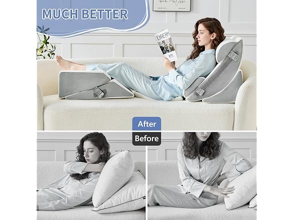 paxato 9PCS Wedge Pillow Set Gray