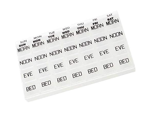 Pill Box Organizer - 28 Compartment
