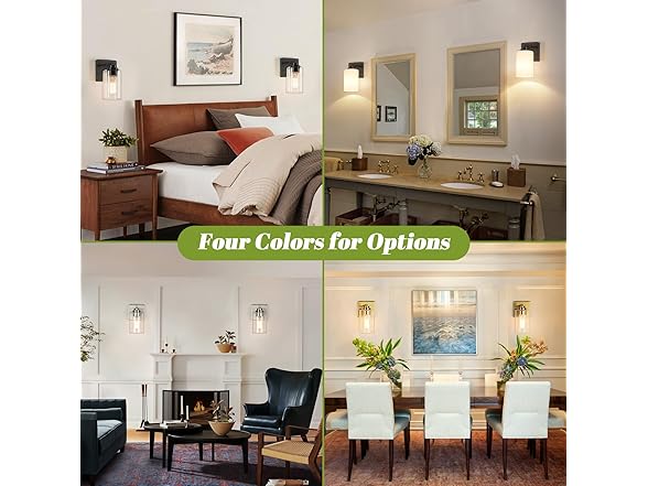 VerRon Set of 2 Wall Sconces for Bathroom, Black