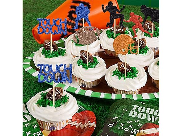 Gyufise 28Pcs Rugby Ball Player Toppers