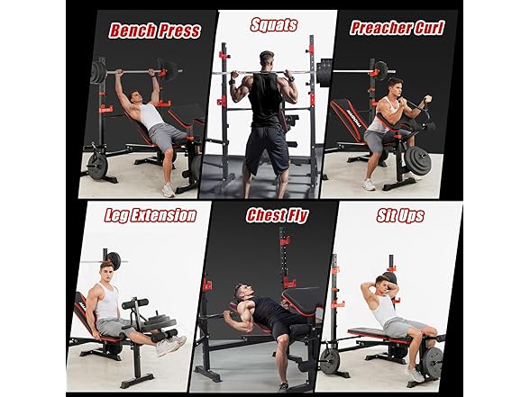 MAIDOMA 6 in 1 Weight Bench Set