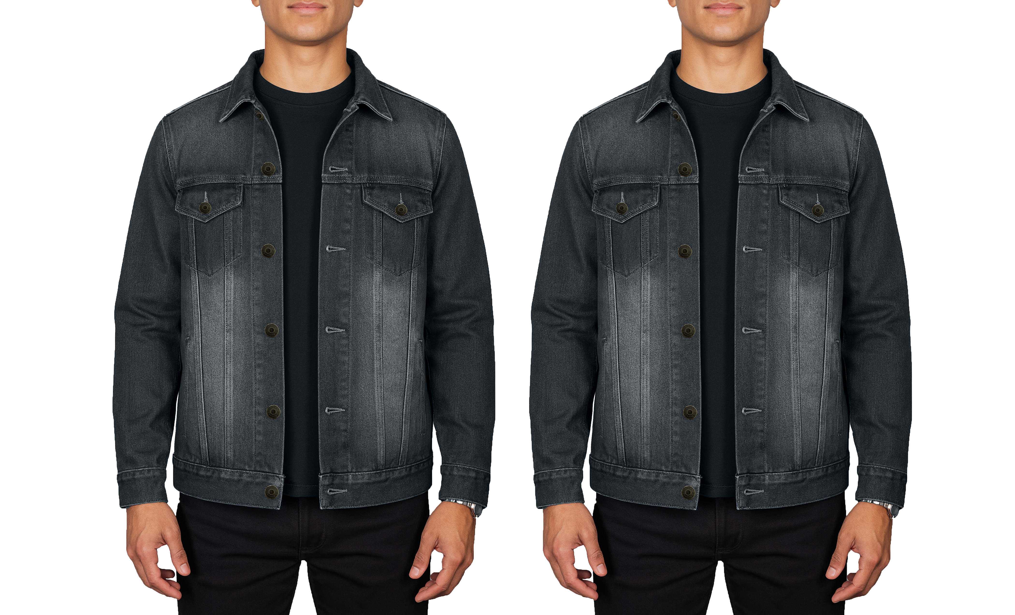 (1 or 2pk) Mens Classic Denim Jacket (S-2XL) - Gallery 28