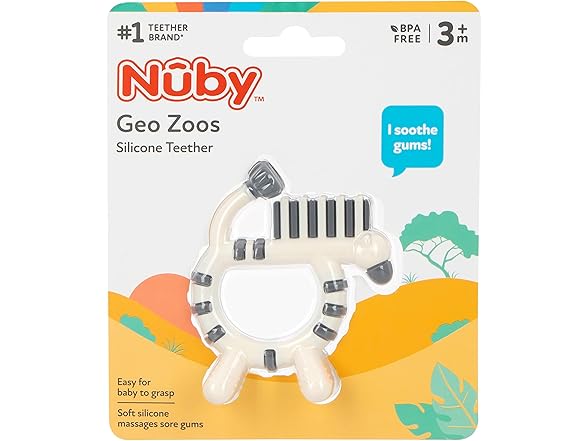 Nuby Geo Zoos Massaging Silicone Teether