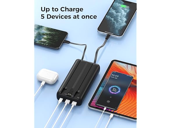 Pomohome 50000mAh Power Bank w/Cables